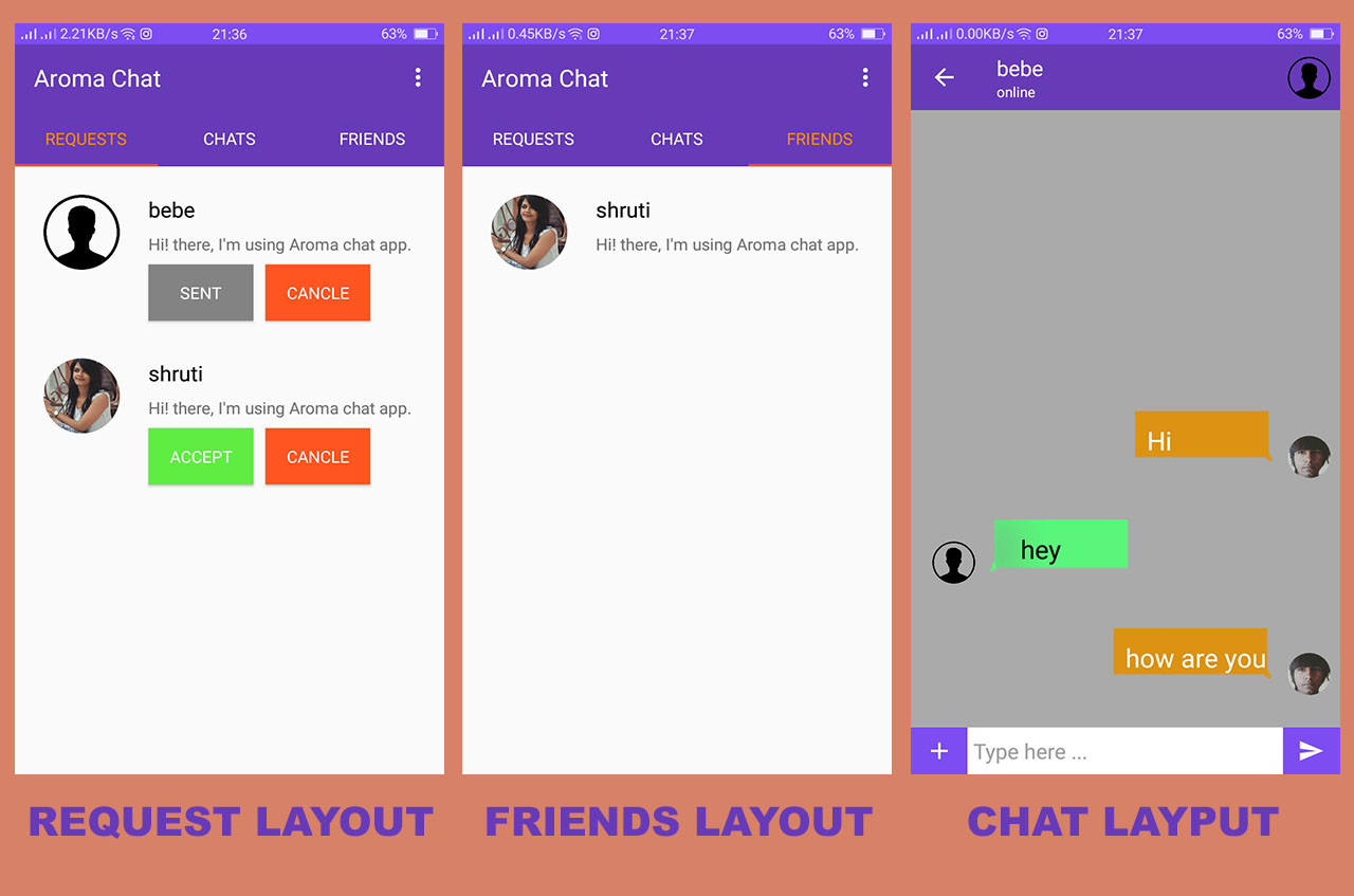 Request and Chat Pages